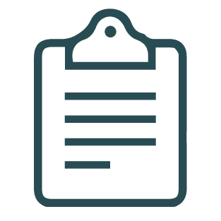 Clipboard icon with lined paper and horizontal lines